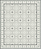 Roseton Cement Tile Rug with Queen Border in Clermont Colorway (Sage, Black, White)