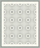 Roseton Cement Tile Rug with Franjas III Border in Clermont Colorway (Sage, Black, White)