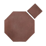 Arabesque 10" Octagon & Dot City Hall Red Cement Tile