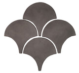 Arabesque 8 Inch Conche Charcoal Cement Tile