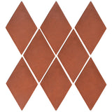 Arabesque 3x5 Mini Diamond Cement Tile Mission Red
