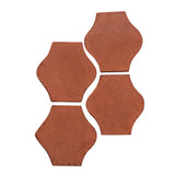 Arabesque 4x4 Pata Grande Cement Tile- Mission Red