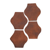 Arabesque 4x4 Pata Grande Cement Tile- Red Flash