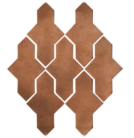 Arabesque Castille Cement Tile - Cotto Dark