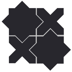 Avente Mission Arabesque Aragon Black Encaustic Cement Tile