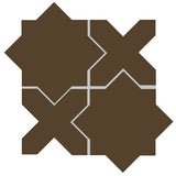 Avente Mission Arabesque Aragon Dark Brown Encaustic Cement Tile