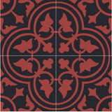 Mission Roseton Mystique Colorway 8"x8" Encaustic Cement Tile Quarter Design