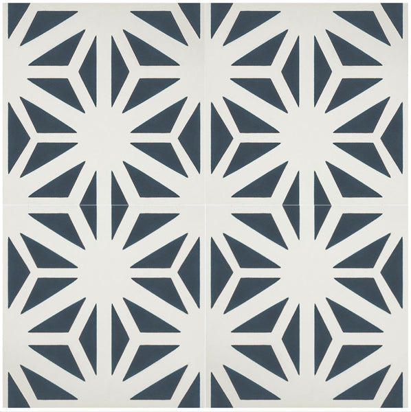 Classic Tunis B 8" x 8" Cement Tile Quarter Design