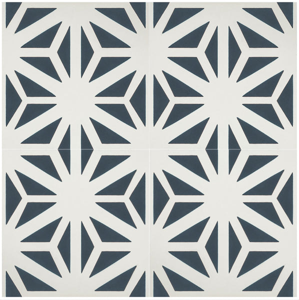 Classic Tunis B 8" x 8" Cement Tile Quarter Design