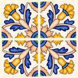 Barcelona Cande Laria Quarter 6" x 6" Hand Painted Ceramic Tile