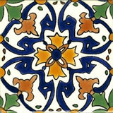 Barcelona La Merced 3"x3" Complete Design Hand Painted Spanish Tile