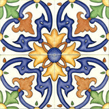 Barcelona La Merced Quarter Design 6"x6" Hand Painted Spanish Tile