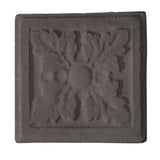 Catalan Rustic Relief Deco Tile  4"x4" - Charcoal