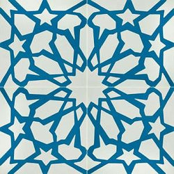 Classic Alhambra B Encaustic Cement Tile Complete Quarter Design
