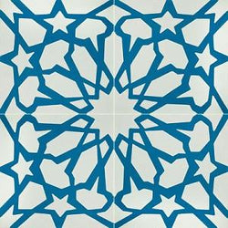 Classic Alhambra B Encaustic Cement Tile Complete Quarter Design