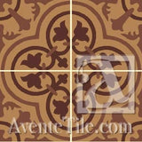 Classic Cluny A 8" x 8" Cement Tile Quarter Design