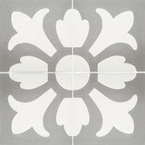 Classic Lille A 8" x 8" Cement Tile Quarter Design