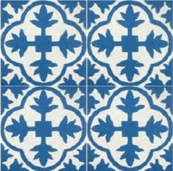 Classic Valencia A 8" x 8" Cement Tile Quarter Design