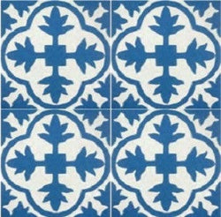 Classic Valencia A 8" x 8" Cement Tile Quarter Design