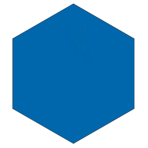Classic Blue 8" x 9" Hexagon Encaustic Cement Tile
