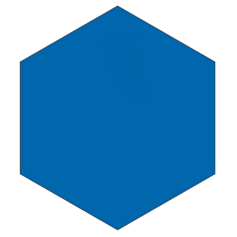 Classic Blue 8" x 9" Hexagon Encaustic Cement Tile