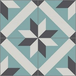 Classic Toscano A 8" x 8" Cement Tile Quarter Design