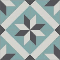 Classic Toscano A 8" x 8" Cement Tile Quarter Design