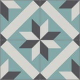Classic Toscano A 8" x 8" Cement Tile Quarter Design