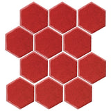 Clay Arabesque 4" Hexagon Glazed Ceramic Tile - Apple