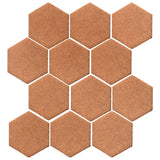 Clay Arabesque 4" Hexagon Glazed Ceramic Tile - Beechnut