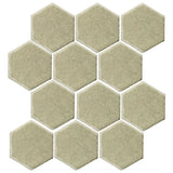 Clay Arabesque 4 Hexagon Glazed Ceramic Tile - Celadon
