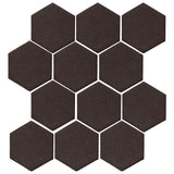 Clay Arabesque 4" Hexagon Glazed Ceramic Tile - Charcoal Matte