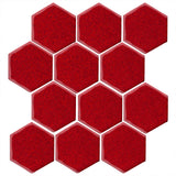 Clay Arabesque 4" Hexagon Glazed Ceramic Tile - Cherry Red