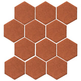 Clay Arabesque 4" Hexagon Glazed Ceramic Tile - Chocolate matte