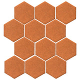 Clay Arabesque 4" Hexagon Glazed Ceramic Tile - Fawn Brown Matte