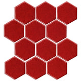 Clay Arabesque 4" Hexagon Glazed Ceramic Tile - Fire Engine Red