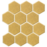 Clay Arabesque 4" Hexagon Glazed Ceramic Tile - Gold Rush