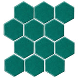 Clay Arabesque 4" Hexagon Glazed Ceramic Tile - Mallard Green