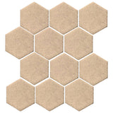 Clay Arabesque 4" Hexagon Glazed Ceramic Tile - Matte Linen