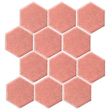 Clay Arabesque 4" Hexagon Glazed Ceramic Tile - Peach Pie