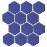 Clay Arabesque 4" Hexagon Glazed Ceramic Tile - Periwinkle