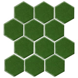 Clay Arabesque 4" Hexagon Glazed Ceramic Tile - Pine green