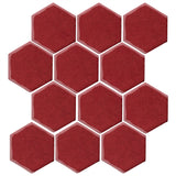 Clay Arabesque 4" Hexagon Glazed Ceramic Tile - Plum