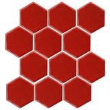 Clay Arabesque 4" Hexagon Glazed Ceramic Tile - Sangria