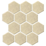 Clay Arabesque 4" Hexagon Glazed Ceramic Tile - Tapioca