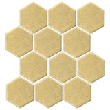 Clay Arabesque 4" Hexagon Glazed Ceramic Tile - Vanilla Pudding