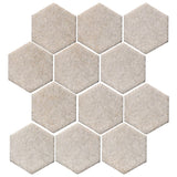 Clay Arabesque 4" Hexagon Glazed Ceramic Tile - Walnut Spice
