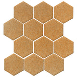 Clay Arabesque 4" Hexagon Glazed Ceramic Tile - Yellowstone