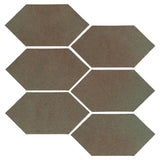 Clay Arabesque 4" x 8" Picket - Elder Green