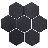 Clay Arabesque 6" Hexagon Glazed Ceramic Tile - Black Diamond